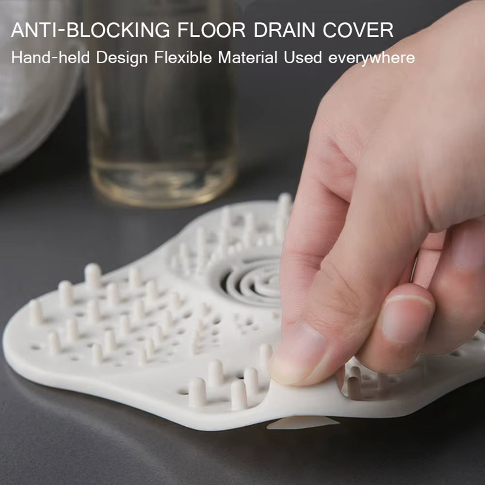 Anti-clog hair catcher drain cover