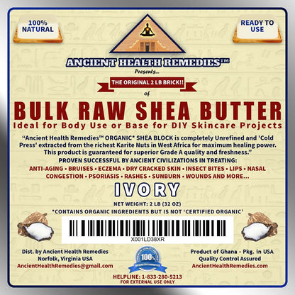 Organic Unrefined Raw AFRICAN IVORY WHITE SHEA BUTTER ANTI AGING