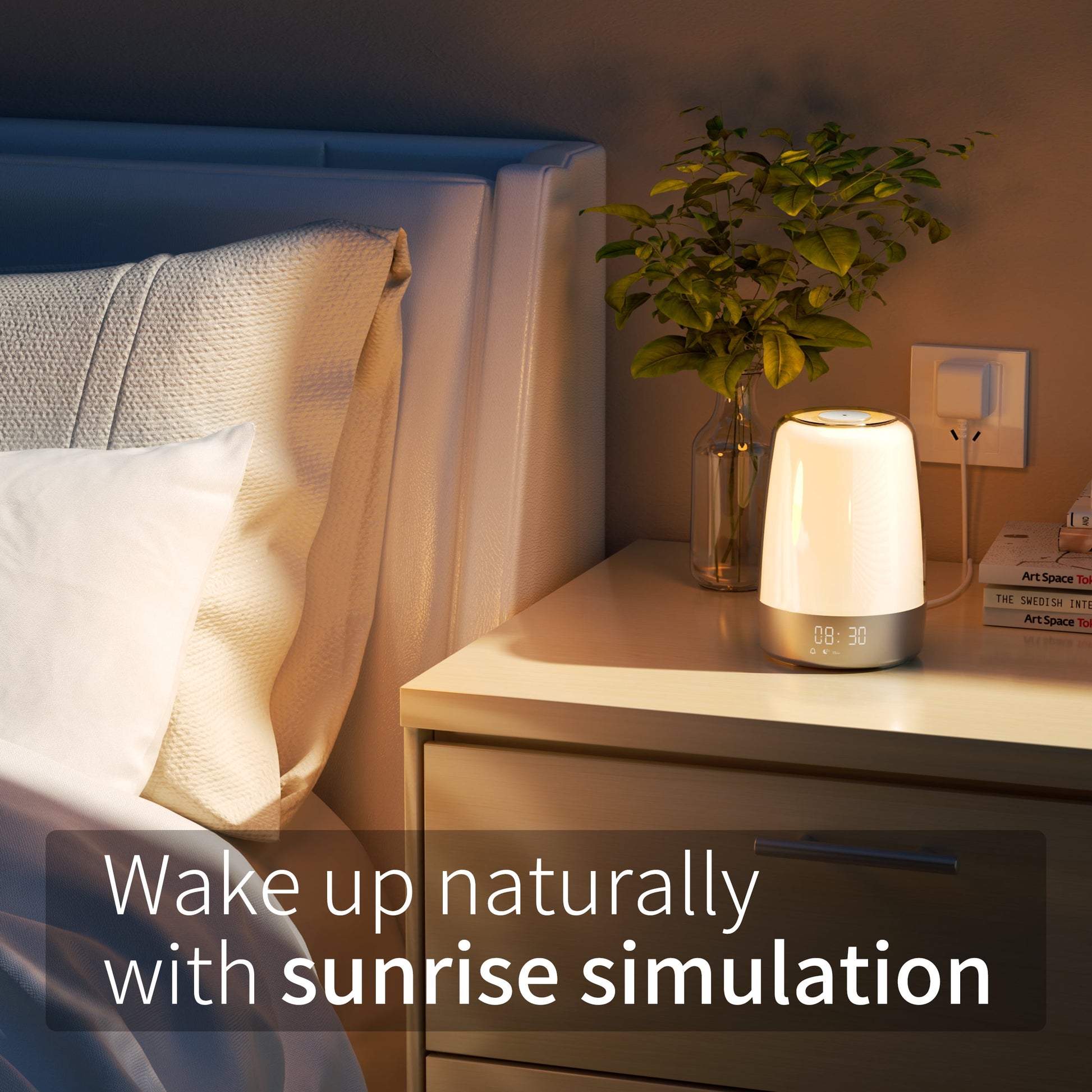 Sunrise Alarm Clock Wake up Light  3 Ways Dimmable