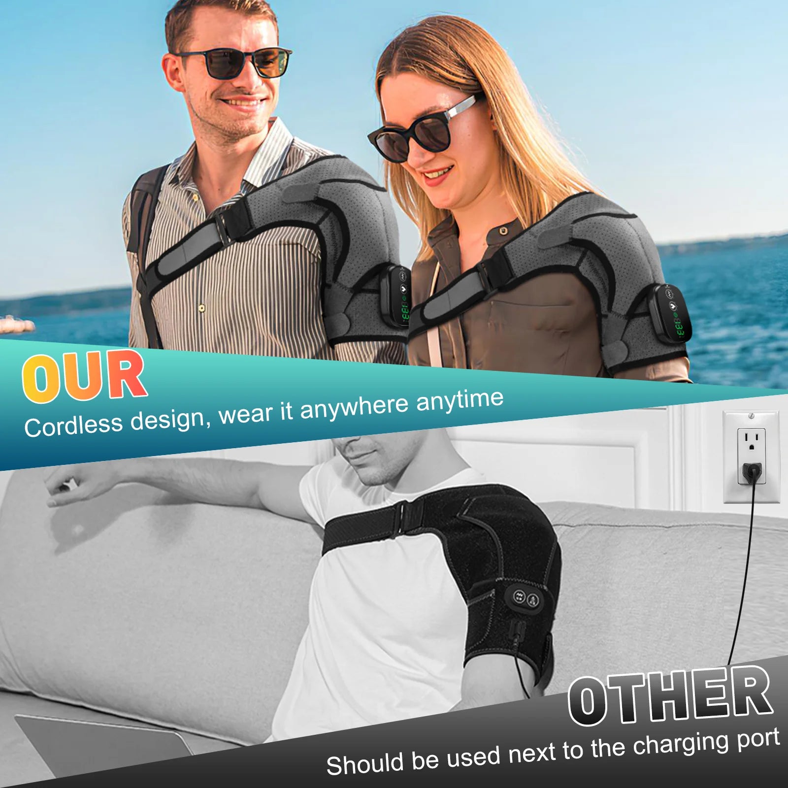 Cordless Heated Shoulder Brace Shoulder Massager