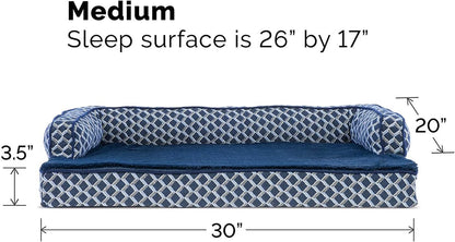 Orthopedic Dog Bed for Medium/Small Dogs W/ Washable Cover, for Dogs up to 35 Lbs